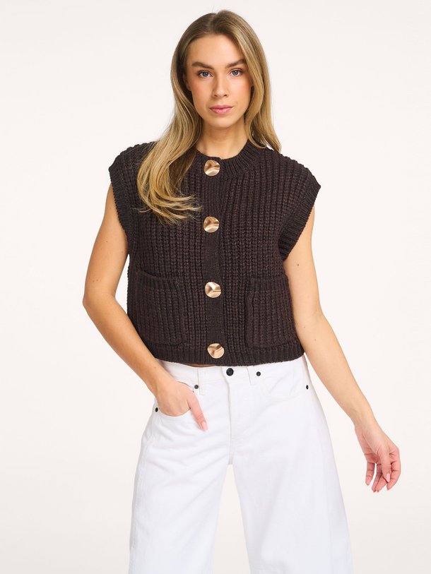 Ontdek de Ulrikke wolmix gilet van Second Female in de kleur Donkerbruin bij Orangebag. Op werkdagen voor 21:45 besteld, morgen in huis.