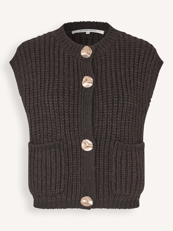 Ontdek de Ulrikke wolmix gilet van Second Female in de kleur Donkerbruin bij Orangebag. Op werkdagen voor 21:45 besteld, morgen in huis.