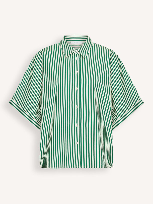 Ontdek de Sunny organic cotton gestreepte blouse van By-Bar in de kleur Groen bij Orangebag. Op werkdagen voor 21:45 besteld, morgen in huis.