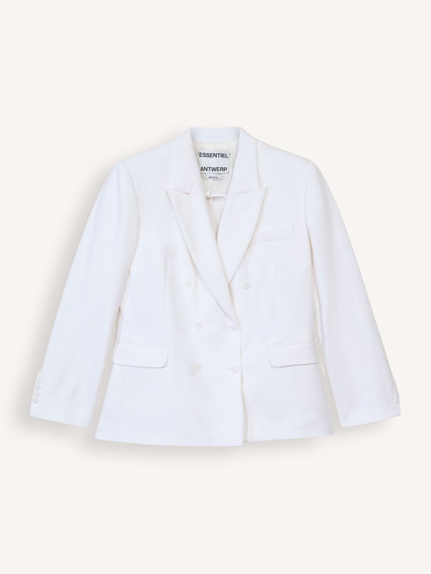 Ontdek de Hollow katoenen blazer van Essentiel Antwerp in de kleur off-white bij Orangebag. Op werkdagen voor 21:45 besteld, morgen in huis.