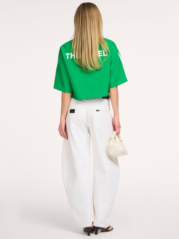 Ontdek de ladies woven cropped baseball shirt van Alix The Label bij Orangebag. Op werkdagen voor 21:45 besteld, morgen in huis.