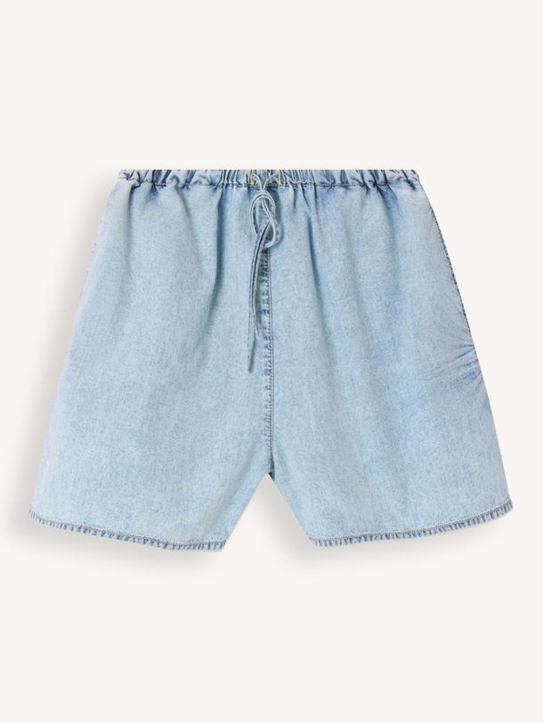 Ontdek de Paybou katoenen short van American Vintage in de kleur Blauw bij Orangebag. Op werkdagen voor 21:45 besteld, morgen in huis.