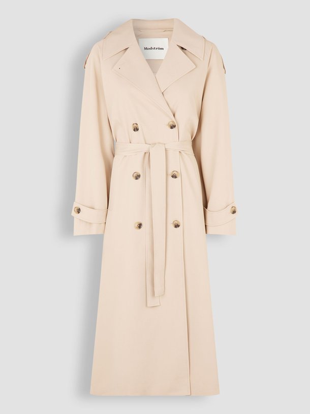 Modstrom Evie - Rayonmix Oversized Trenchcoat - Zand Ontdek de Evie rayonmix oversized trenchcoat van Modstrom in de kleur zand bij Orangebag. Op werkdagen voor 21:45 besteld, morgen in huis.
