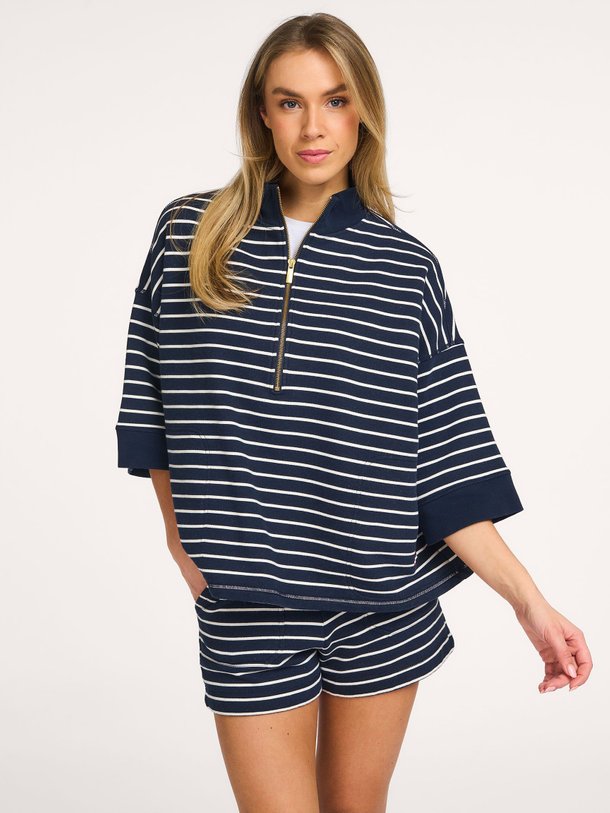 Ontdek de Daan katoenen gestreepte sweater van Deblon in de kleur Donkerblauw bij Orangebag. Op werkdagen voor 21:45 besteld, morgen in huis.