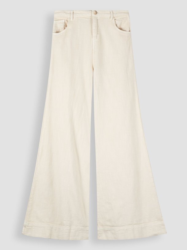 Ontdek de Daisyjones katoenmix wide leg broek van Louizon in de kleur crème bij Orangebag. Op werkdagen voor 21:45 besteld, morgen in huis.