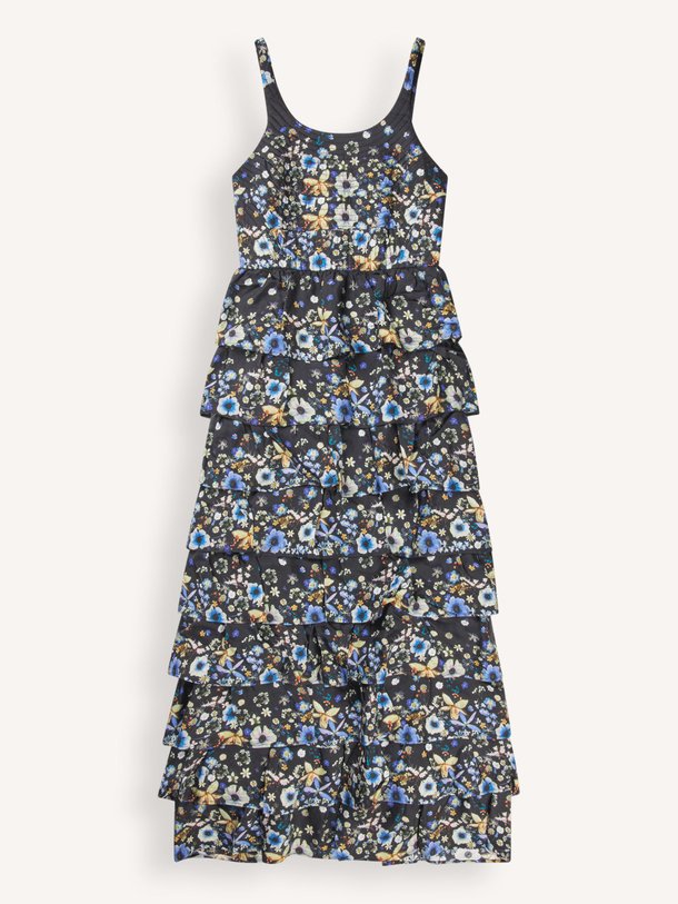Ontdek de Fruma zijden maxi jurk met bloemen dessin van Munthe in de kleur zwart bij Orangebag. Op werkdagen voor 21:45 besteld, morgen in huis.