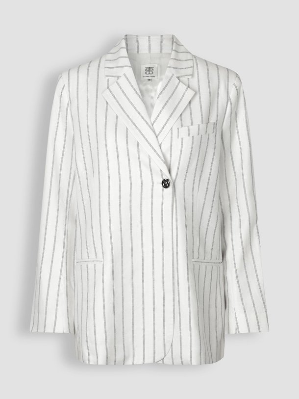 Ontdek de Esana katoen/linnenmix blazer met krijtstreep van Second Female in de kleur wit bij Orangebag. Op werkdagen voor 21:45 besteld, morgen in huis.