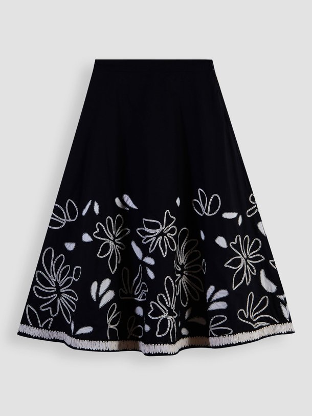 Ontdek de Layla katoenen poplin rok met dessin van Ulla Johnson in de kleur zwart bij Orangebag. Op werkdagen voor 21:45 besteld, morgen in huis.