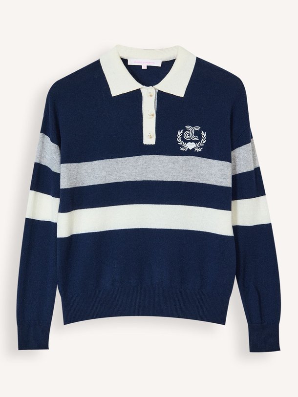 Ontdek de Cora cashmere gestreepte polo trui van Absolut Cashmere in de kleur Donkerblauw bij Orangebag. Op werkdagen voor 21:45 besteld, morgen in huis.