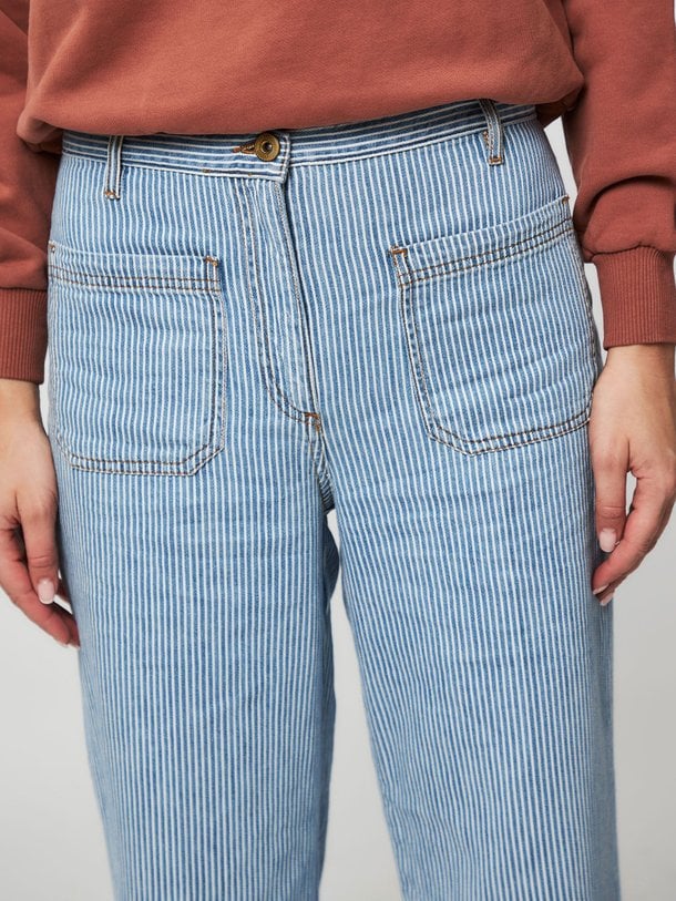 Ontdek de Aldricks katoenen wide leg cropped broek van Sessun in de kleur blauw bij Orangebag. Op werkdagen voor 21:45 besteld, morgen in huis.