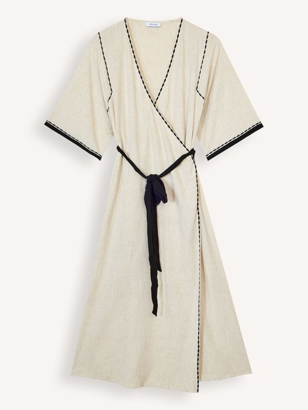 Ontdek de Maui viscose/linnenmix overslag jurk van Knit-ted in de kleur Ecru bij Orangebag. Op werkdagen voor 21:45 besteld, morgen in huis.