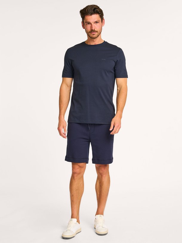 Boss Thompson - Katoenen Logo T-Shirt - Donkerblauw Ontdek de Thompson katoenen logo T-shirt van Boss in de kleur donkerblauw bij Orangebag. Op werkdagen voor 21:45 besteld, morgen in huis.