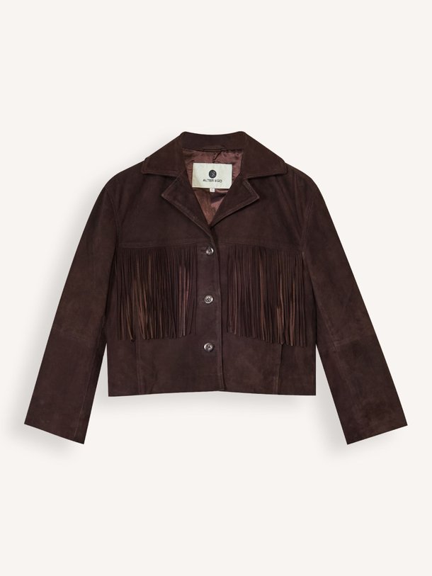 Ontdek de Darcy suède jack met franjes van Alter Ego in de kleur Donkerbruin bij Orangebag. Op werkdagen voor 21:45 besteld, morgen in huis.