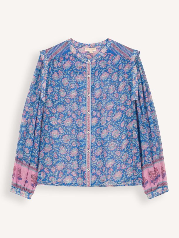 Ontdek de Jane organic cotton blouse met print van Louise Misha in de kleur blauw bij Orangebag. Op werkdagen voor 21:45 besteld, morgen in huis.
