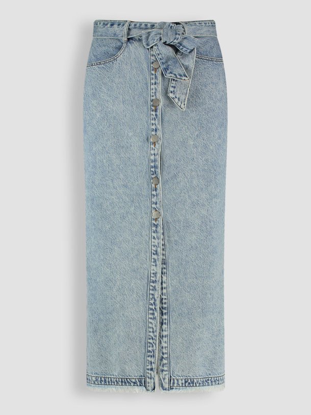 Ontdek de Sidney denim doorknoop rok van Freebird in de kleur blauw bij Orangebag. Op werkdagen voor 21:45 besteld, morgen in huis.