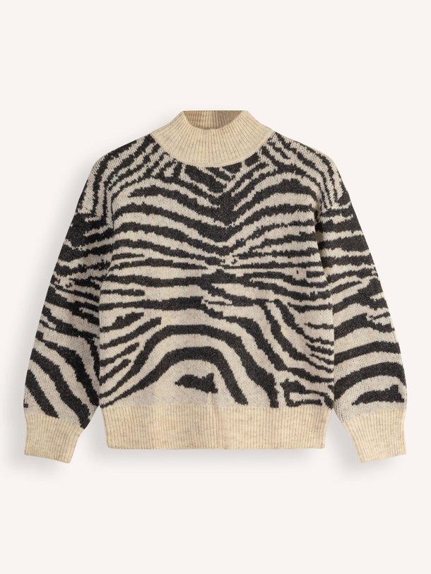 Ontdek de Zebre wolmix trui met dessin van La Fee Maraboutee in de kleur ecru bij Orangebag. Op werkdagen voor 21:45 besteld, morgen in huis.