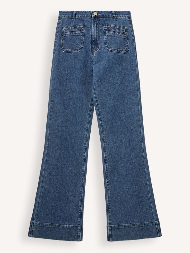 Ontdek de High waist flared fit stretch jeans van Sofie Schnoor in de kleur blauw bij Orangebag. Op werkdagen voor 21:45 besteld, morgen in huis.
