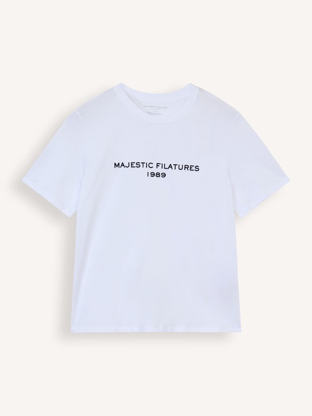 Ontdek de M250 Katoenen logo T-shirt van Majestic Filatures in de kleur wit bij Orangebag. Op werkdagen voor 21:45 besteld, morgen in huis.