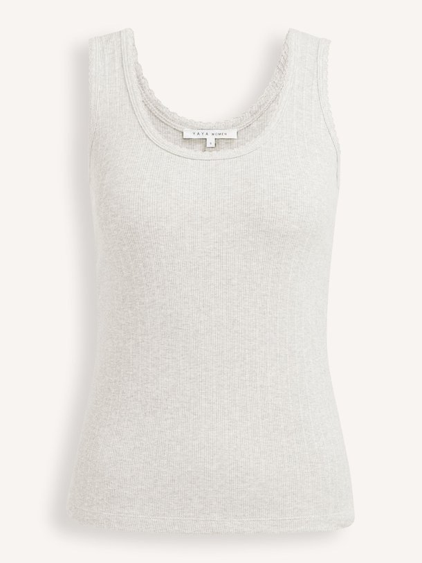 Ontdek de Katoenmix tanktop van Yaya in de kleur Beige bij Orangebag. Op werkdagen voor 21:45 besteld, morgen in huis.