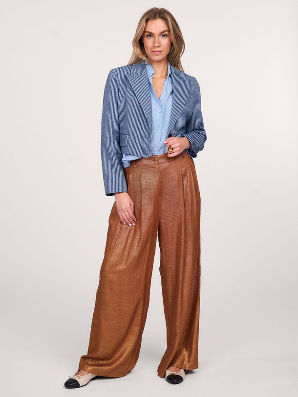Ontdek de Dole linnen/viscosemix pantalon met lurex van La Fee Maraboutee in de kleur brons bij Orangebag. Op werkdagen voor 21:45 besteld, morgen in huis.