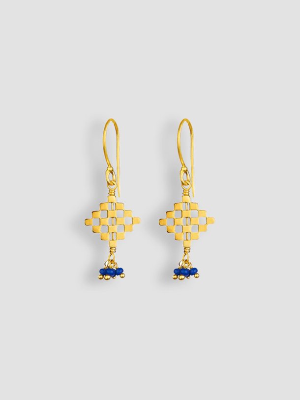 Ontdek de Liz vergulde oorbellen met hanger van By-Bar in de kleur blauw bij Orangebag. Op werkdagen voor 21:45 besteld, morgen in huis.