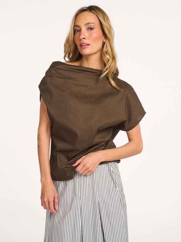 Ontdek de Feline katoenen asymmetrische top van Nathalie Vleeschouwer in de kleur Donkergroen bij Orangebag. Op werkdagen voor 21:45 besteld, morgen in huis.