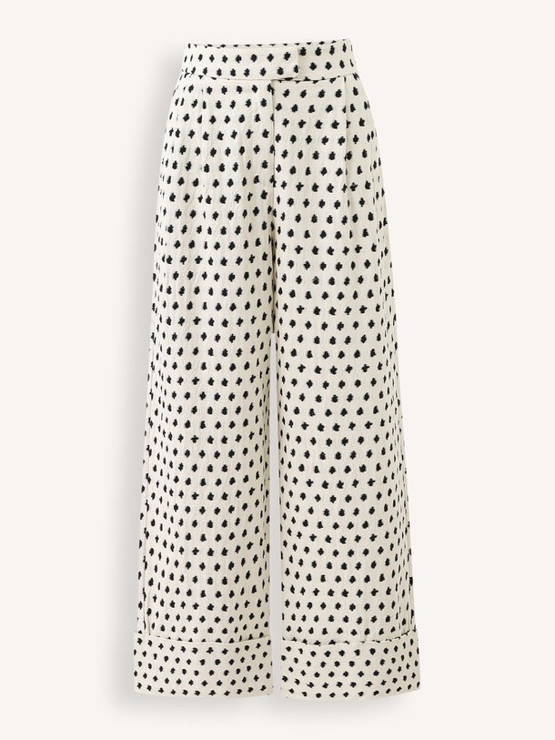 Ontdek de Isolde katoen/linnenmix broek met stippen van Frnch in de kleur Crème bij Orangebag. Op werkdagen voor 21:45 besteld, morgen in huis.