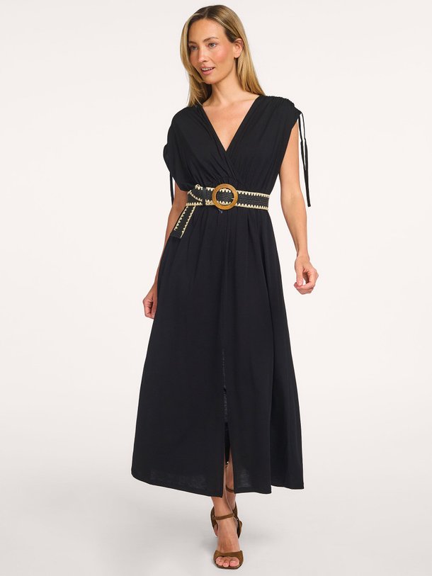 Ontdek de Fiston lyocell/katoenmix maxi jurk van La Fee Maraboutee in de kleur Zwart bij Orangebag. Op werkdagen voor 21:45 besteld, morgen in huis.