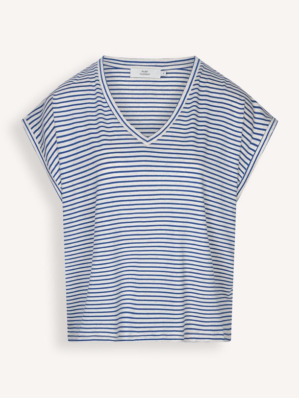Ontdek de Cay viscosemix gestreept T-shirt van Ruby Tuesday in de kleur Blauw bij Orangebag. Op werkdagen voor 21:45 besteld, morgen in huis.