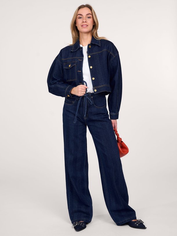 Ontdek de High waist wide leg non-stretch jeans van Haute L'Amitié in de kleur donkerblauw bij Orangebag. Op werkdagen voor 21:45 besteld, morgen in huis.