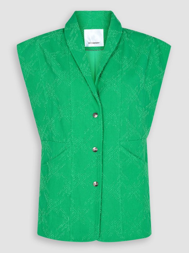 Ontdek de Harlow katoenen gilet met dessin van Co'Couture in de kleur groen bij Orangebag. Op werkdagen voor 21:45 besteld, morgen in huis.