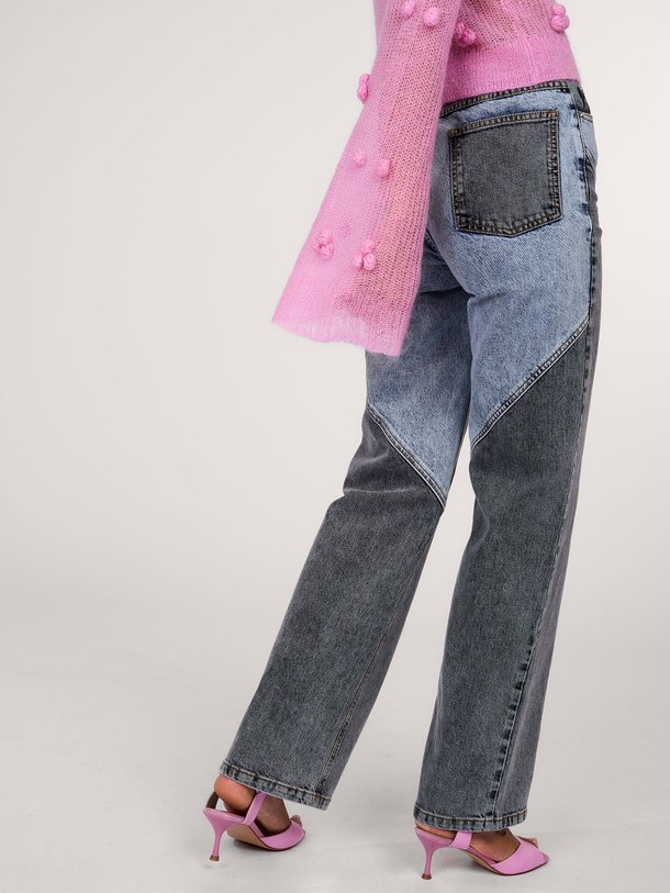 Ontdek de High waist straight fit patchwork jeans van Rotate Birger Christensen in de kleur blauwgrijs bij Orangebag. Op werkdagen voor 21:45 besteld, morgen in huis.