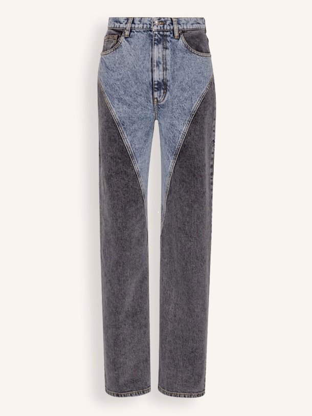 Ontdek de High waist straight fit patchwork jeans van Rotate Birger Christensen in de kleur blauwgrijs bij Orangebag. Op werkdagen voor 21:45 besteld, morgen in huis.