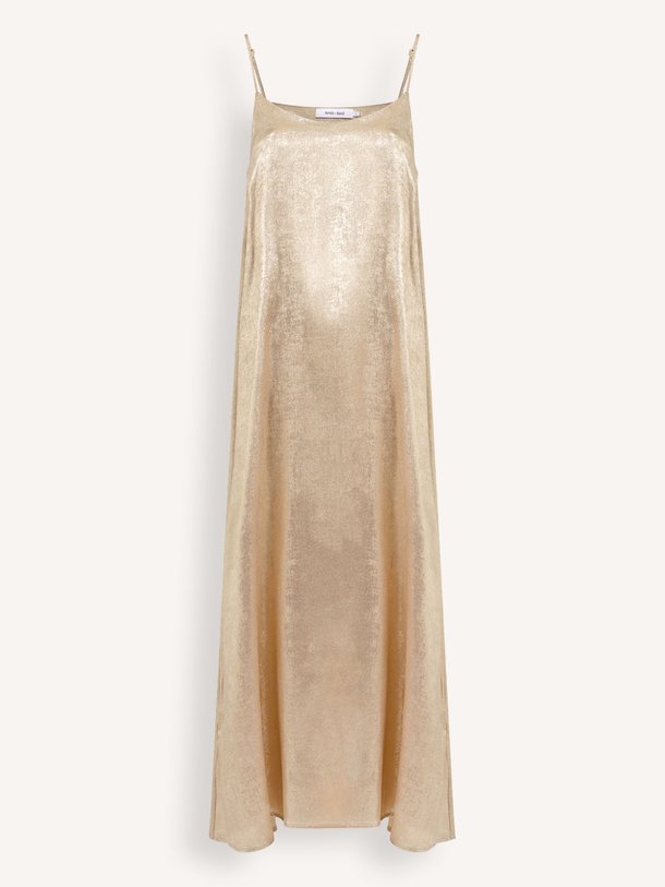 Ontdek de Bibi geweven metallic maxi jurk van Knit-ted in de kleur goudkleur bij Orangebag. Op werkdagen voor 21:45 besteld, morgen in huis.