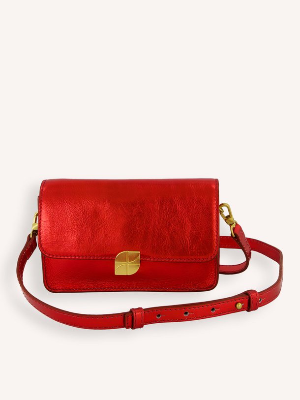 Ontdek de Loua lederen metallic crossbody tas van By-Bar in de kleur Rood bij Orangebag. Op werkdagen voor 21:45 besteld, morgen in huis.