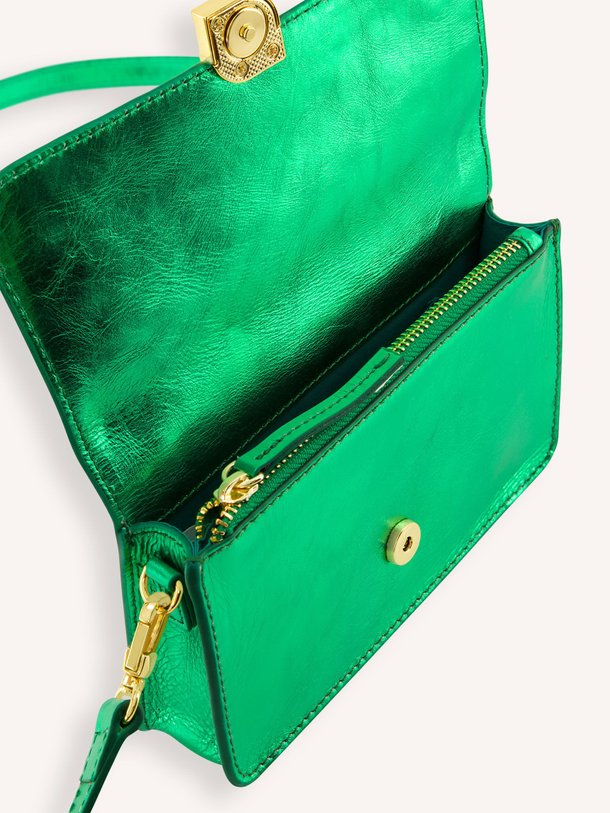 Ontdek de Loua lederen metallic crossbody tas van By-Bar in de kleur Groen bij Orangebag. Op werkdagen voor 21:45 besteld, morgen in huis.