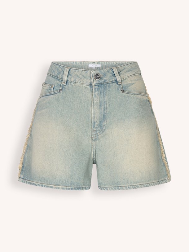 Ontdek de Menton mid waist denim short van Dante 6 in de kleur Blauw bij Orangebag. Op werkdagen voor 21:45 besteld, morgen in huis.