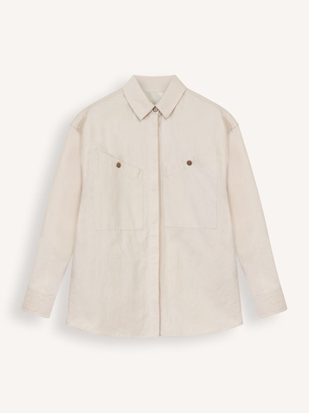 Ontdek de Nolani katoen/linnenmix oversized blouse van Iro in de kleur naturel bij Orangebag. Op werkdagen voor 21:45 besteld, morgen in huis.