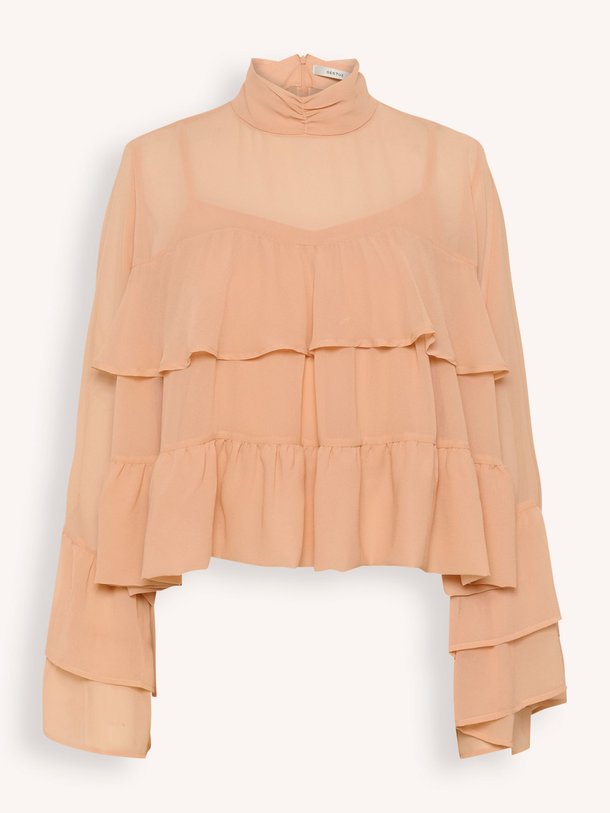 Ontdek de Chiffany geweven top van Gestuz in de kleur Nude bij Orangebag. Op werkdagen voor 21:45 besteld, morgen in huis.