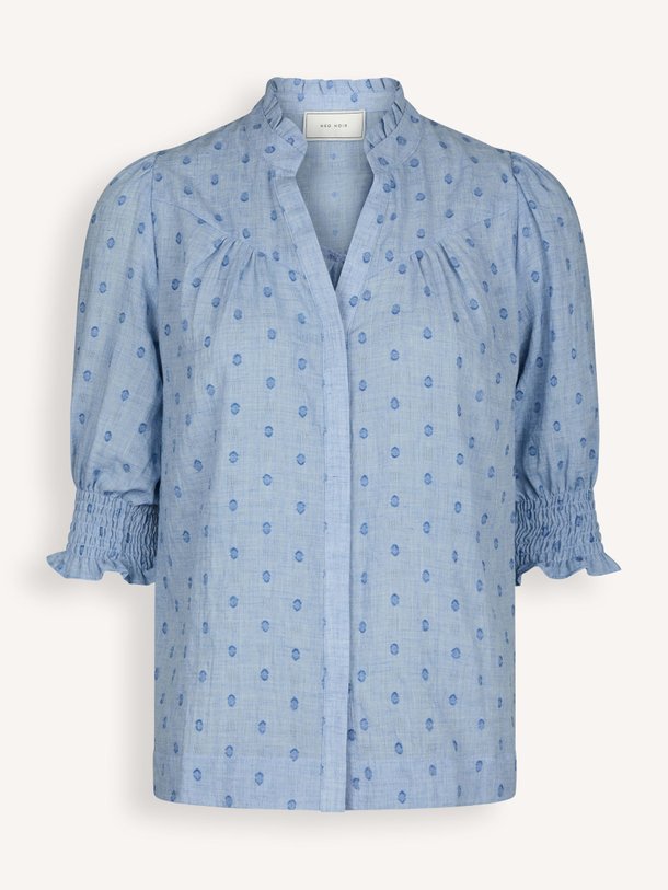 Ontdek de Diana katoenmix blouse van Neo Noir in de kleur Lichtblauw bij Orangebag. Op werkdagen voor 21:45 besteld, morgen in huis.