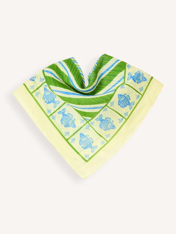 Ontdek de Geltenfall katoenen sjaal met print van Frnch in de kleur Geel bij Orangebag. Op werkdagen voor 21:45 besteld, morgen in huis.