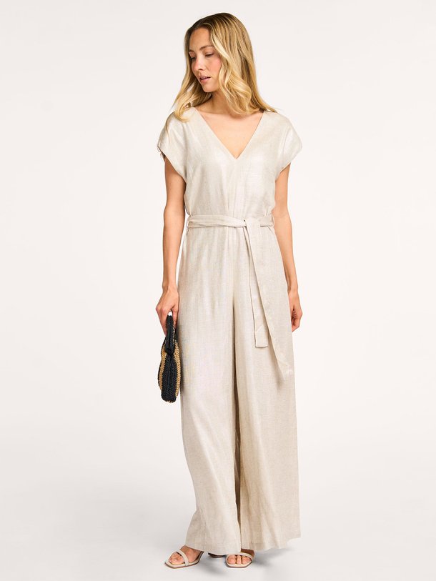 Ontdek de Domee linnen/viscosemix jumpsuit van La Fee Maraboutee in de kleur beige bij Orangebag. Op werkdagen voor 21:45 besteld, morgen in huis.
