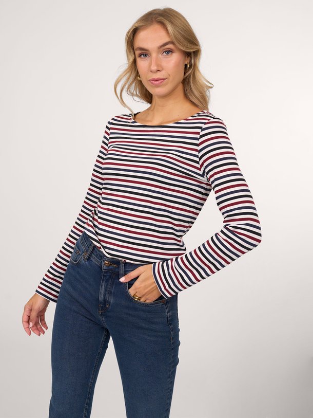 Ontdek de M440 Lycocellmix longsleeve met gestreept dessin van Majestic Filatures in de kleur rood bij Orangebag. Op werkdagen voor 21:45 besteld, morgen in huis.