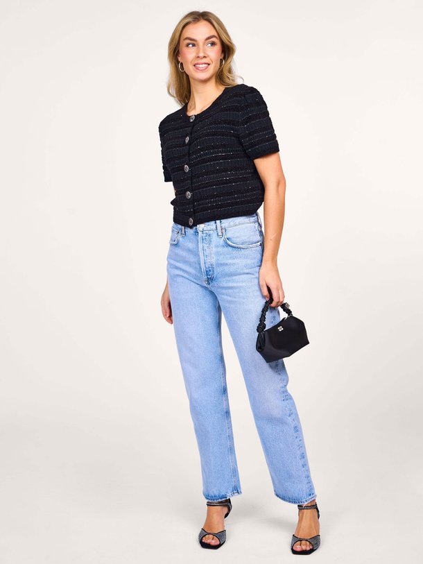 Ontdek de Cailie katoenmix vest met paillletten van Gestuz in de kleur zwart bij Orangebag. Op werkdagen voor 21:45 besteld, morgen in huis.