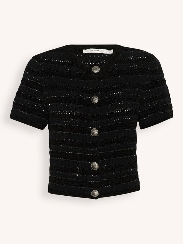 Ontdek de Cailie katoenmix vest met paillletten van Gestuz in de kleur zwart bij Orangebag. Op werkdagen voor 21:45 besteld, morgen in huis.