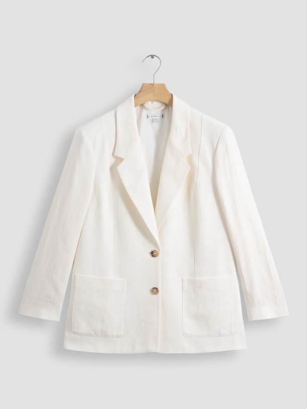 Ontdek de Elevated linnen/viscosemix blazer van Tommy Hilfiger in de kleur ecru bij Orangebag. Op werkdagen voor 21:45 besteld, morgen in huis.