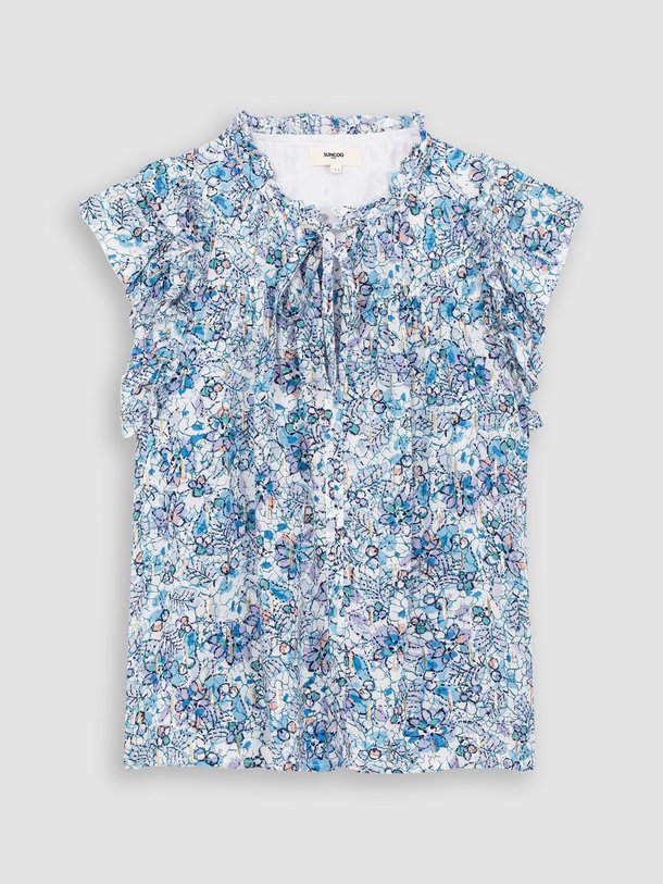 Suncoo Luce - Viscosemix Top Met Print En Lurex - Blauw Ontdek de Luce viscosemix top met print en lurex van Suncoo in de kleur blauw bij Orangebag. Op werkdagen voor 21:45 besteld, morgen in huis.