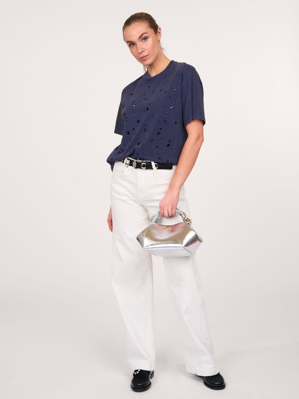 Ontdek de Homer organic cotton T-shirt van Roseanna in de kleur donkerblauw bij Orangebag. Op werkdagen voor 21:45 besteld, morgen in huis.