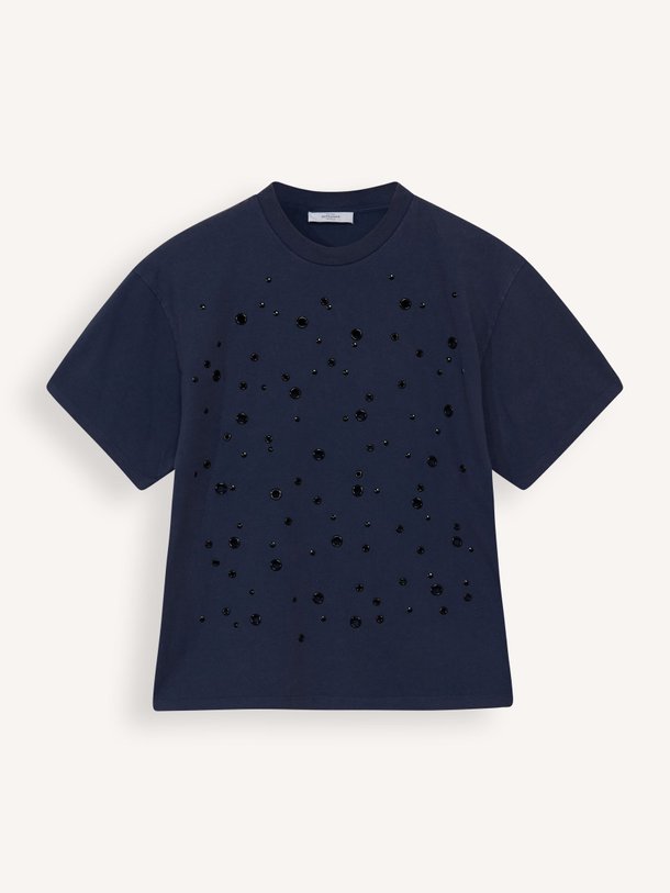 Ontdek de Homer organic cotton T-shirt van Roseanna in de kleur donkerblauw bij Orangebag. Op werkdagen voor 21:45 besteld, morgen in huis.