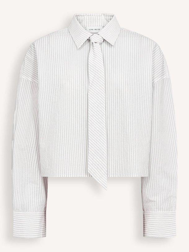 Ontdek de Piper katoenmix gestreepte blouse van Copenhagen Muse in de kleur Wit bij Orangebag. Op werkdagen voor 21:45 besteld, morgen in huis.